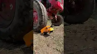 Train toy and truck toy damage byy real tractor #shorts