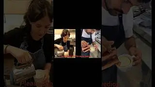# barista latte art competition. best coffee art in Berlin #coffeeart #coffeecompetition #cappuccino
