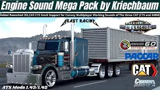 ✅ American Truck Simulator | New Engine Sound Mega Pack Update by Kriechbaum [ATS 1.43/1.42 ]