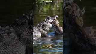 Clash of Two PredatorsIn the WildSaltwater Crocodile vs. Giant Python.