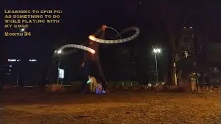 Learning to spin #poi with my dogs and some nice music Chan Chan month 34