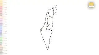 Palestine State Map with Outline Map | Map drawings | How to draw Palestine State Map step by step