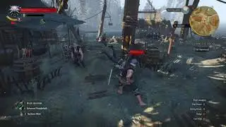 The Witcher 3: Wild Hunt on Xbox One S - Skellige bandit camp fight