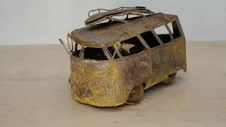 RESTORATION of an old rusty  Volkswagen toy car