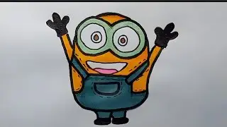 How to draw minion step by step | how to draw bob the minion | easy drawing of minion for kids