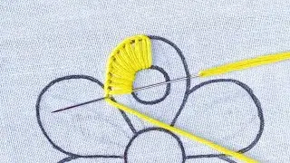 Basic Fantastic flower hand embroidery tutorial ,basic flower design #needlepoint Buttonhole stitch