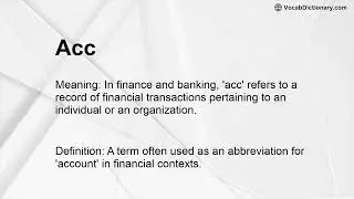 Acc Meaning