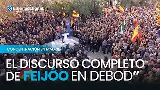 El discurso completo de Alberto Núñez Feijóo en la concentración del templo de Debod