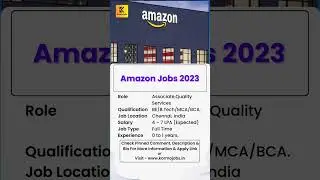 Amazon Associate, Quality Services Jobs 2023 #shorts #jobs2023 #latestjobs #job #jobhunting