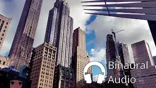 Walk NYC Unnarrated: World Trade Center to Wall St Ferry via Fulton St with binaural audio