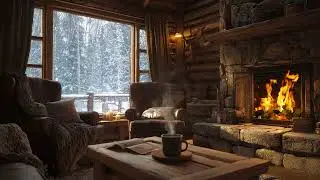 Warm Fireplace & Soft Snowfall 🔥❄️ | Peaceful Winter Sounds for Sleep