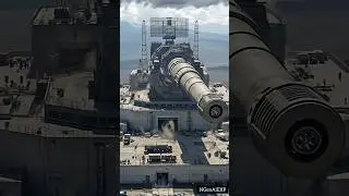 A giant shell being loaded into a supermassive fortress cannon #ai #military