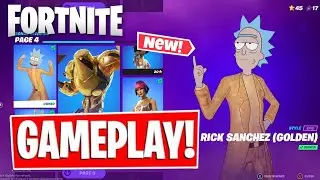 GOLD RICK SANCHEZ Skin Gameplay In Fortnite