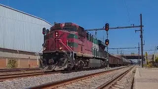 Locomotoras FSRR, FXE y KCS en los patios de Querétaro.