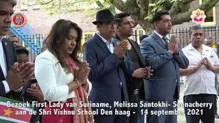 First Lady van Suriname Melissa Santokhi bezoekt Shri Vishnu School