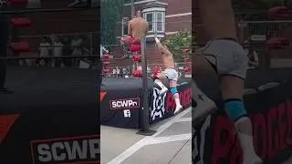 SHOVED OFF TOP ROPE ONTO CONCRETE @scw-pro  #wweid  #wwe #aew #toprope #wrestling #prowrestling