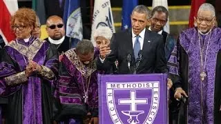 Obama Sings 'Amazing Grace' at Pinckney Funeral