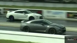 2013 GTR Tuned vs. 2012 Nissan GT-R Black Edition Tuned  - Drag race Video - Road Test TV &reg;