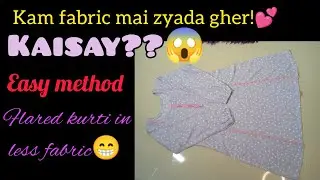 Flared kurti in less fabric | cutting and stitching | 10 mins fast method | Easy Tailoring| 2022