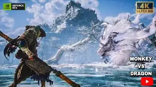 BLACK MYTH WUKONG 🆚 SNOW DRAGON FIGHT SCENE 4K 