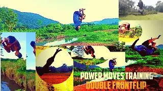 Double b twist and double frontflip on the ground progression