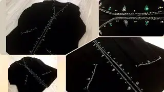 Trending beads borderline hand embroidery 💚 / Border beads work
