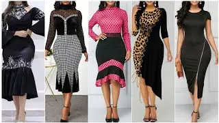Contrast Decorative Button Square Collar Black Dress 2023|| Target OF Fashion