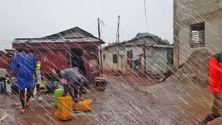 RAINY DAY IN AFRICAN LOCAL COMMUNITY, GHANA