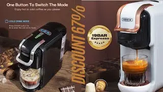 HiBREW Multiple Capsule Coffee Machine Hot/Cold DG Cappuccino Nes Small Capsule ESE Pod Ground Coffe