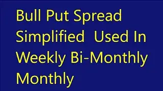 Bull Put Spread Strategy Simplified & Can be Used Weekly, Bi-Monthly & Monthly