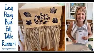 DIY Beautiful BLUE Fall Leaves Table Runner