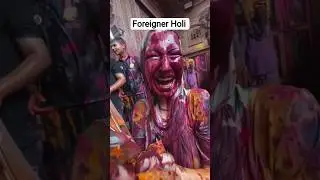 Foreigners on Holi 🤪 Holi 2025 #shorts #shortsfeed