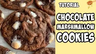 Chocolate Marshmallow Cookies! Recipe tutorial #Shorts
