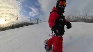Riding under the snow guns at southern comfort lift 