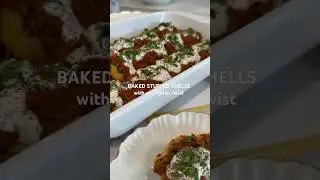 Afghan inspired baked stuffed shells- loaded with ground beef #shorts #recipe #food #cooking #eat