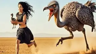 Life millions years ago : girl steal baby chick 😱|human animal bond#wildlife#ancientsurvival