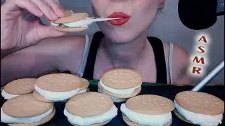 ASMR Dessert: S'mores Sandwich Cookies | Recipe & Eating | No Talking