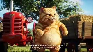 Cat Farmer Drive Tractor/ AI Animals Animation Story