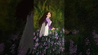 lavender| girl in levander Acrylic painting#painting #lady#lavender #shortvideo#youtubeshorts#viral