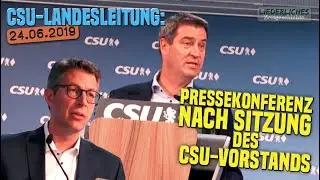 24.06.2019 · Pressekonferenz nach Sitzung des CSU-Vorstands (Markus Söder, Markus Blume)