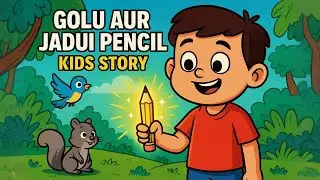 Golu Aur Jadui Pencil | Hindi Cartoon Moral Story for Kids | 2D Comic Animation