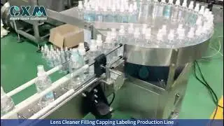 Lens Cleaner Filling Capping Labeling Production Line #machine #factory #cxm #liquidfillingmachine