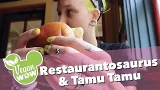 Restaurantosaurus' Vegan Burger and Pineapple Soft Serve from Tamu Tamu Refreshments