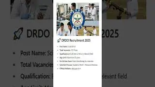 DRDO Recruitment 2025 | DRDO New Vacancy 2025