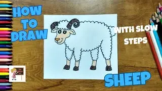How to draw🖌️a 🐏 SHEEP 🐏||easy for kids☺️||step by step||coloring🎨- Arttutorialsforkids☺️