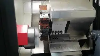 Slant  Bed CNC lathe with Hydrualic Bar Feeder