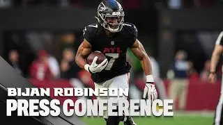 Bijan Robinson celebrates 2k yds from scrimmage & Falcons win over Cardinals | Press Conference