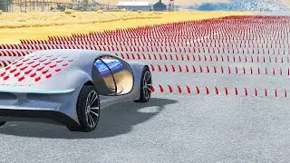 Cars vs Numerous Spike Strips &ndash; BeamNG.Drive