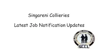 #sccl #sccljobs #singareni #vidyatv Singareni Collieries Latest Job Notification Updates