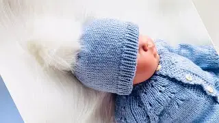 Простая вязаная детская шапочка-бини | Комплект Little Max | Вязание для малышей